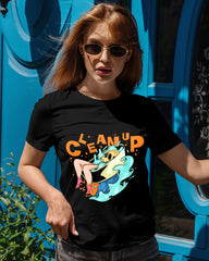 Clean Up Oversized Tee – Black