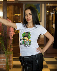 One Lucky Mama Oversized T-Shirt – White