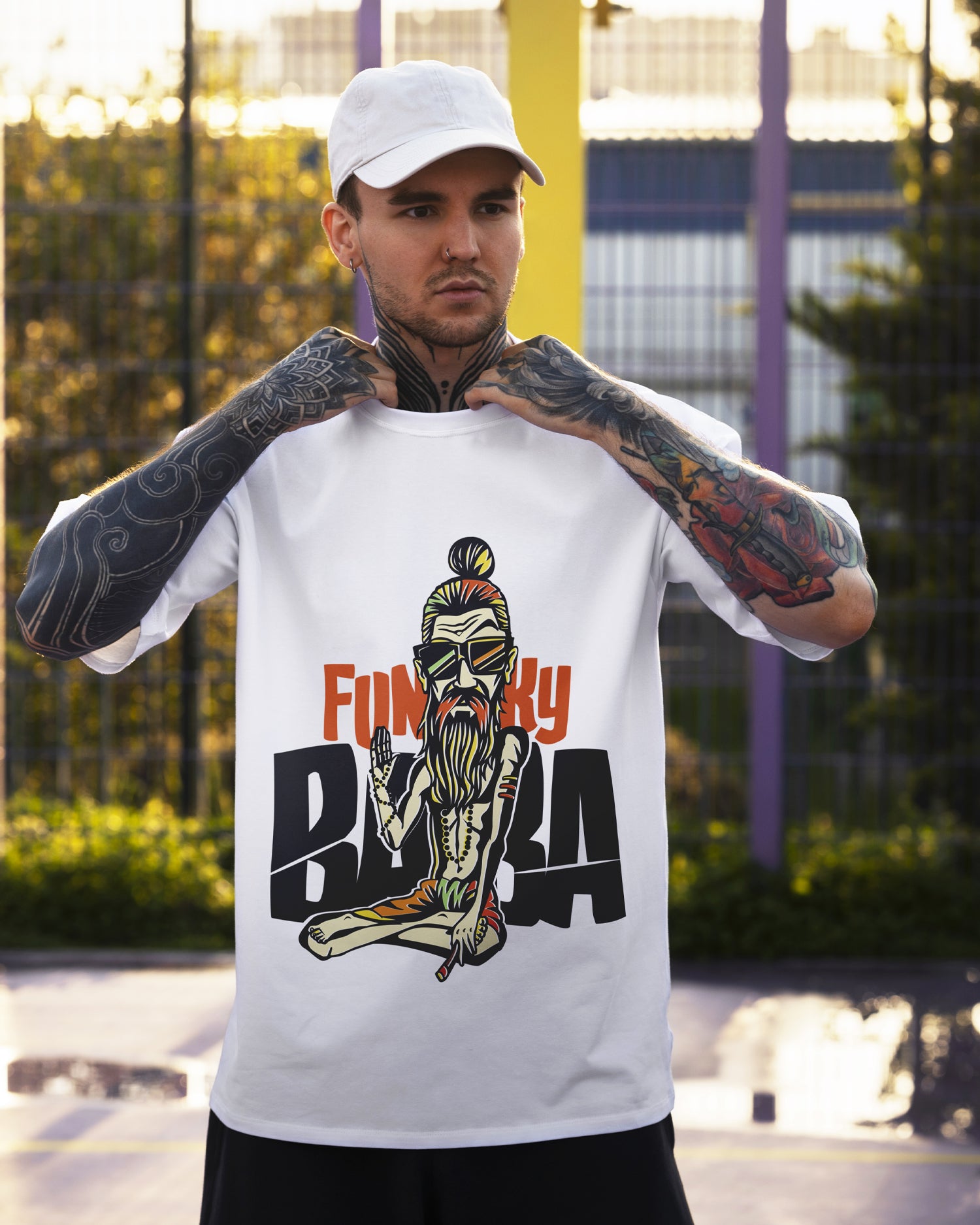 Funky Baba Oversized T-Shirt – White