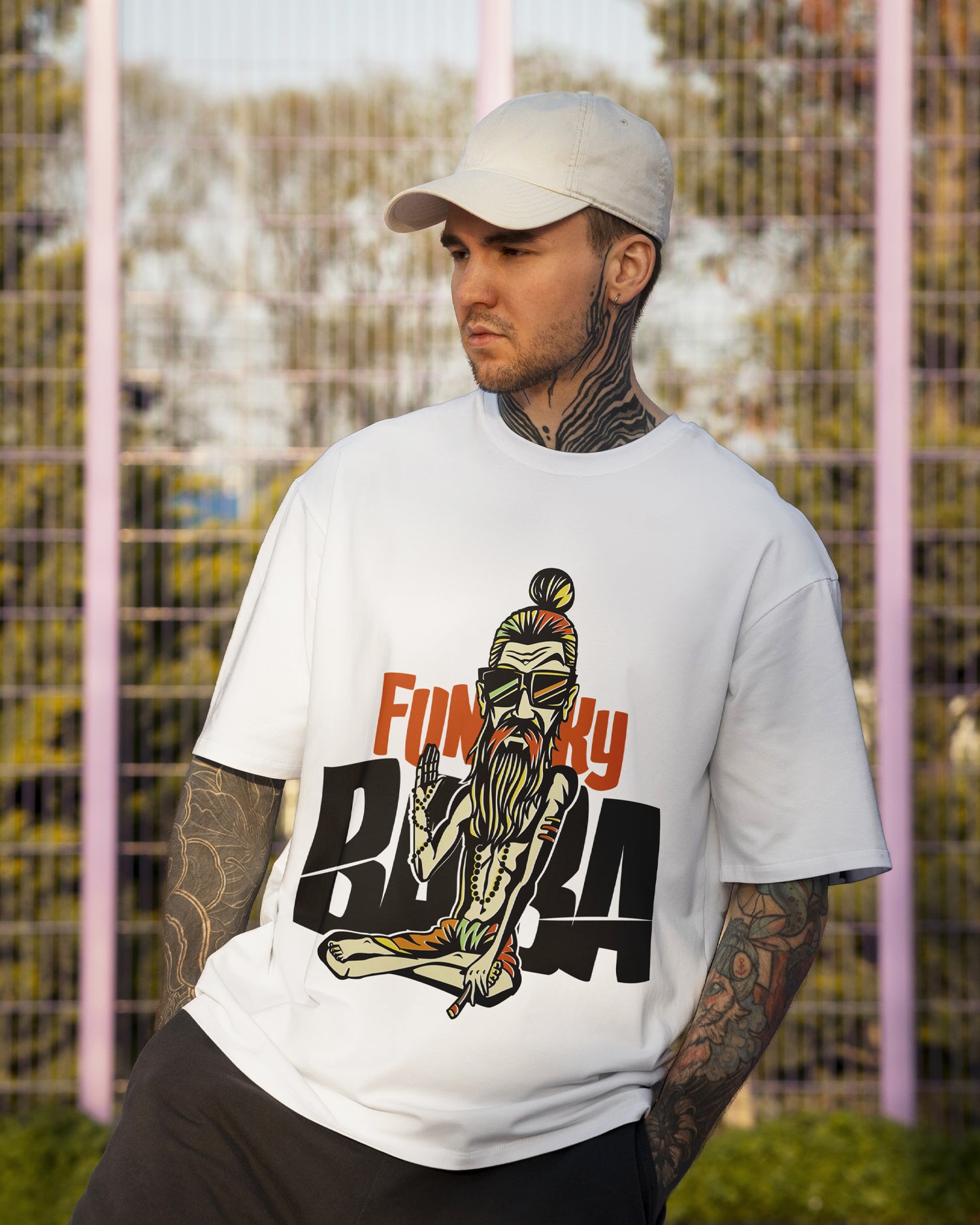 Funky Baba Oversized T-Shirt – White
