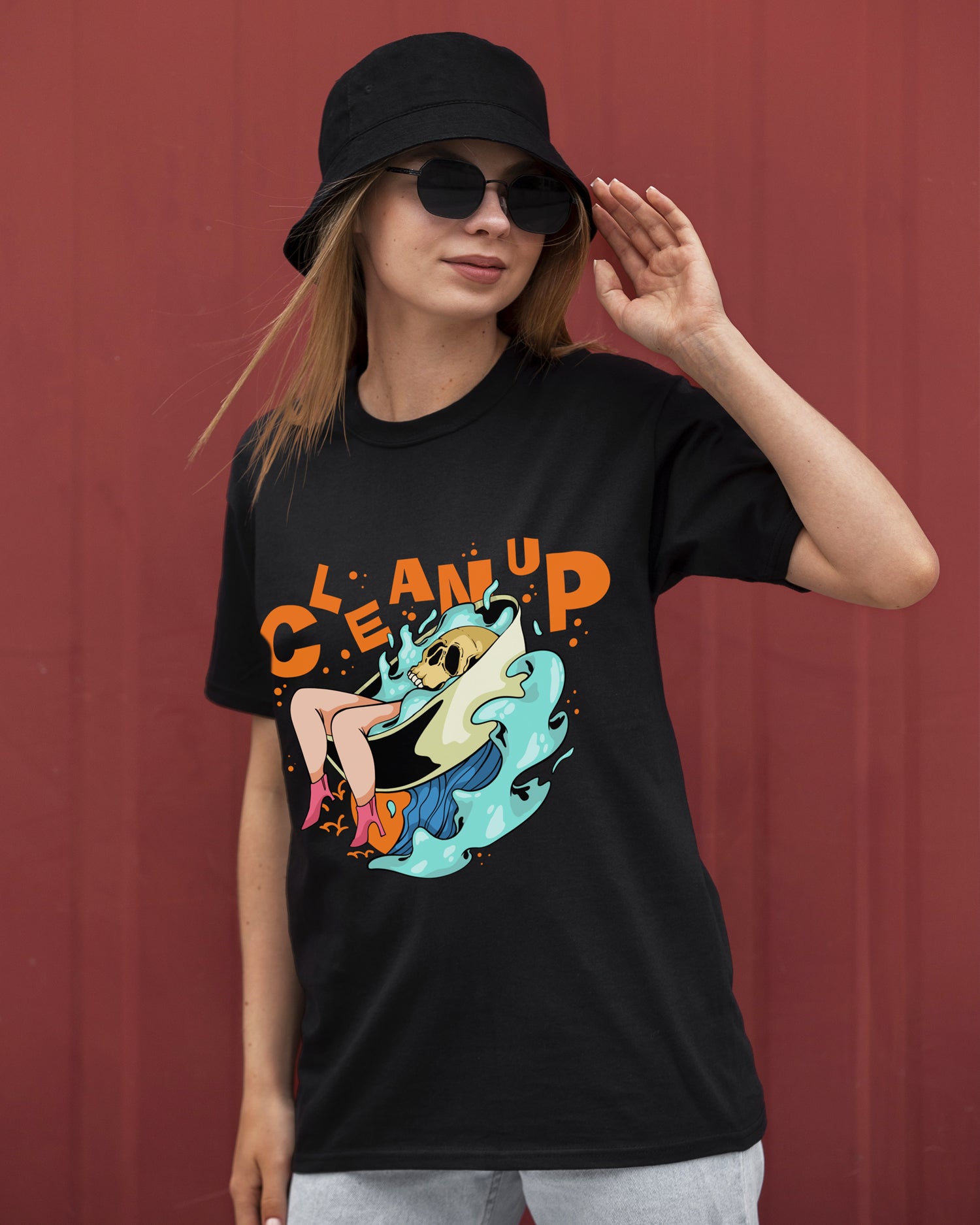 Clean Up Oversized Tee – Black