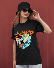 Clean Up Oversized Tee – Black